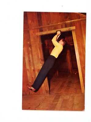 Demonstrating phenomena  mystery spot Santa Cruz Ca vintage color postcard