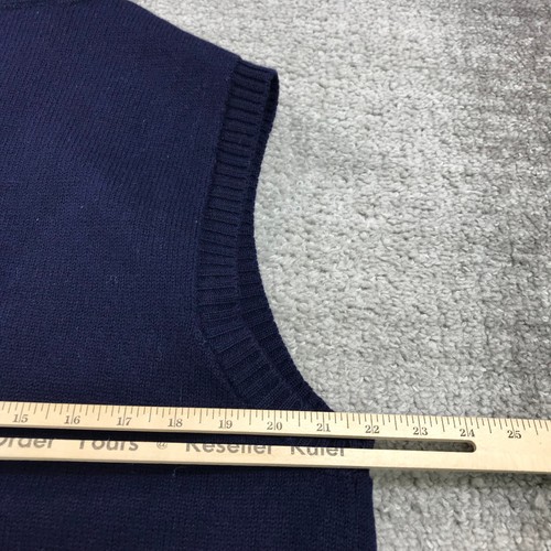 Orvis Vest Mens Medium Hybrid Wool Fleece Quarter Zip Hunting Navy Sweater - Picture 9 of 10