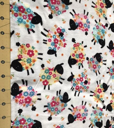 Sheep Floral 16” X 43” Flannel fabric #1739