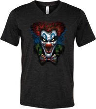 Camisa Psycho Clown Scary Tri Mezcla Cuello en V