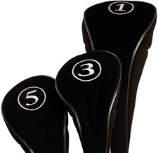 10 SETS NEW BLACK DRIVER 1 3 5 WOOD GOLF CLUB ZIPPER HEADCOVER SET HEAD COVER