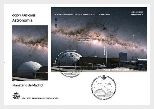 spain 2023 Leisure and Hobbies Astronomy dome Madrid Planetarium space ms1v FDC