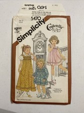 Simplicity 5470 Size 5 Child's Dress in 3 Lengths Cinderella Uncut 1982 Vtg