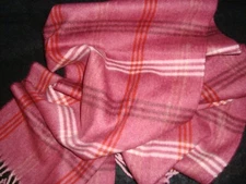 Cejon Rectangle Scarf Womens Made in Italy Pink Plaid 64" x 11"