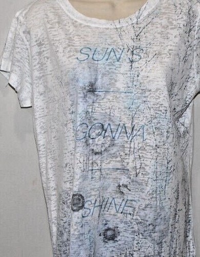 La vida es buena. Camiseta Top Muesca Mujer Manga Corta Burnt Out Suns Shine Nueva con Etiquetas - Imagen 7 de 7