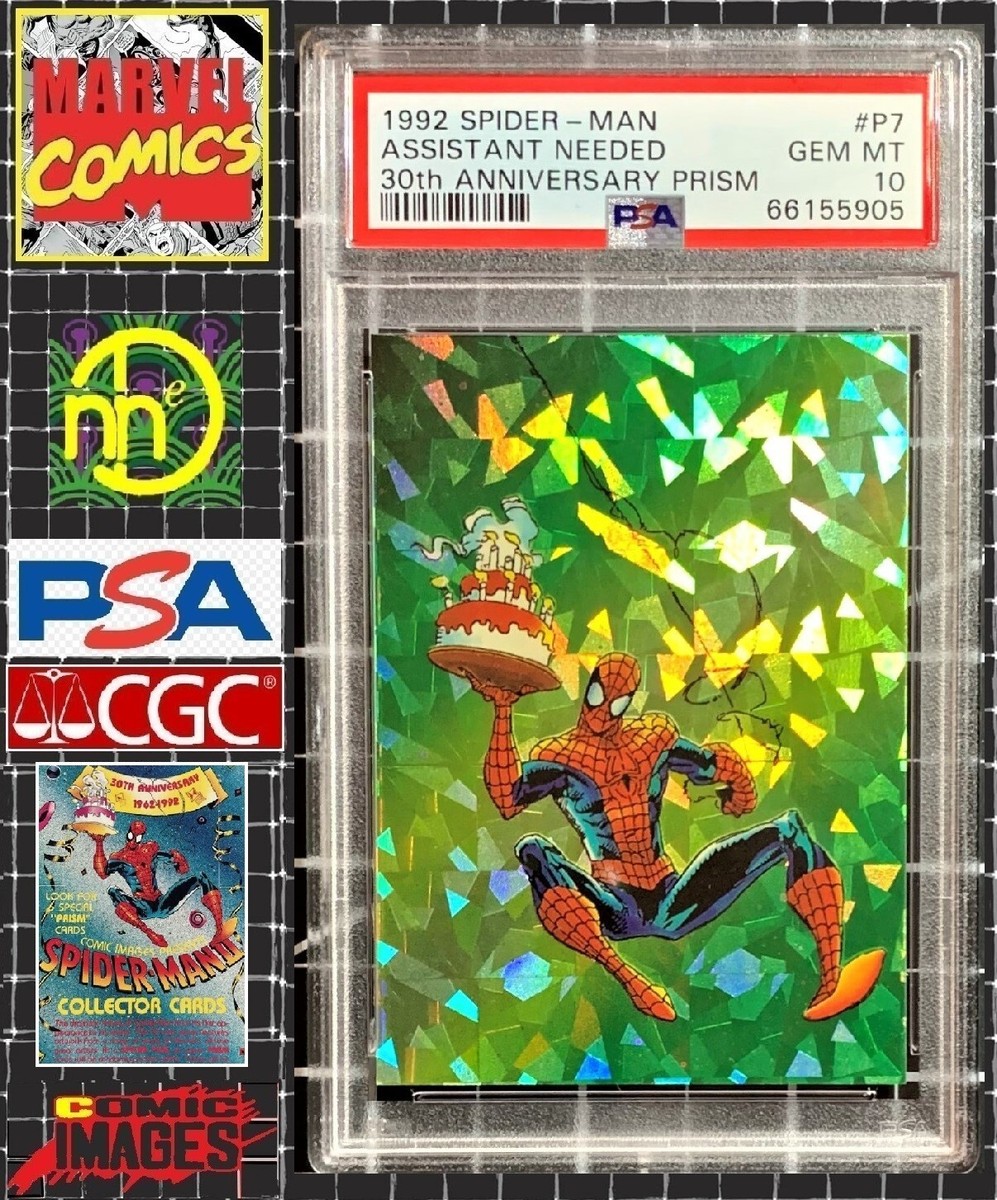 1992 Marvel Comic Images Spider-Man 30th Anniversary Prism #P7 PSA