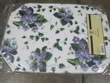 SWEET VIOLETS ~ VINYL PLACEMATS ~ FROM SULTAN'S LINENS ~ SET OF (2) ~ NIP
