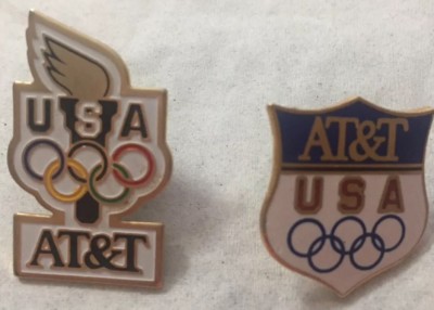 AT&T Olympic Pins Set Of 2 (a6)