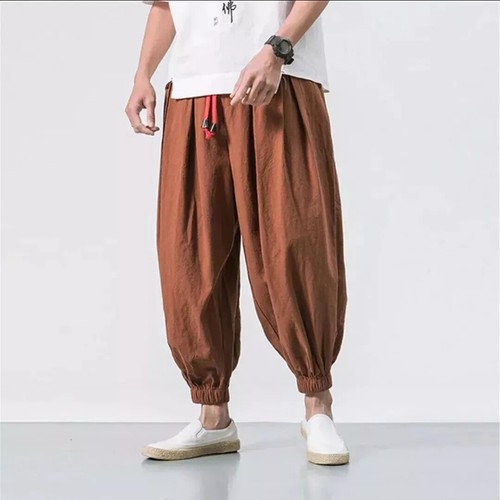 New Oversized Men Harem Pants Loose Chinese Style Cotton and Linen Sweatpants - 第 9/27 張圖片