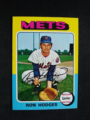 1975 Topps ''Mini'' Baseball Card # 134 Ron Hodges - News York Mets (VG/EX)