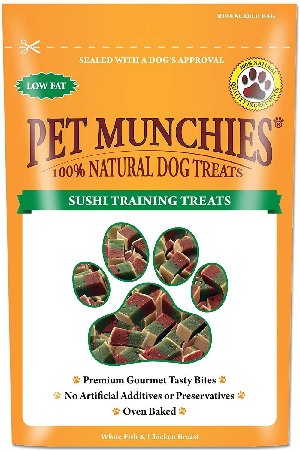 Pet Munchies Sushi Dog Training Treats, Oven Baked Tasty Bites with Natural Real Meat, Low in Fat 50g (Pack of 8) - Image 2