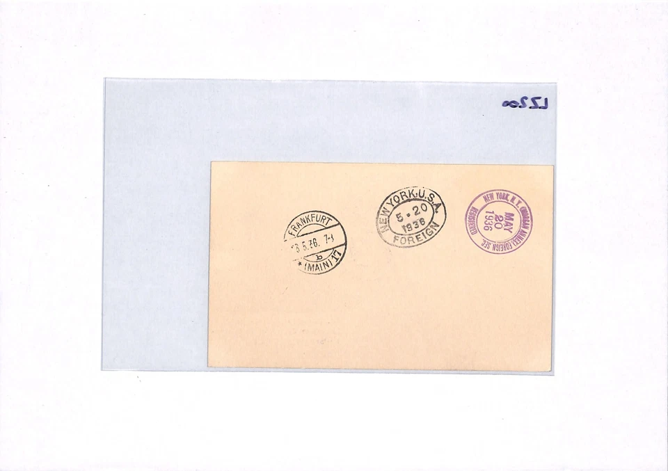 USA HINDENBURG ZEPPELIN Air Mail Card Lakehurst Frankfurt Registered LZ200 - Image 4 of 4