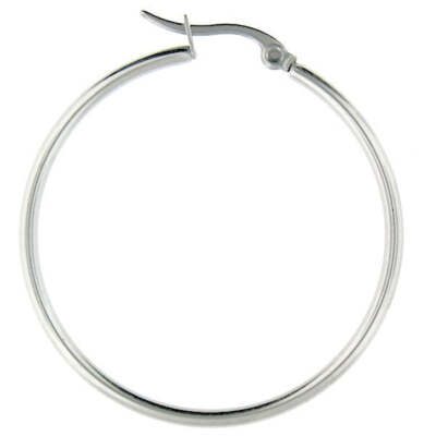 Faina: 25mm Large Round Tube Hoop Earrings Stainless Steel
