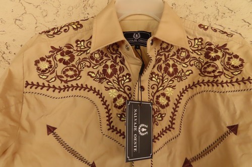Salvaje Oeste Snap Button Long Sleeve Embroidered Western Shirt NWT size S - Picture 2 of 7