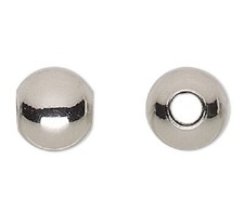 Bead, 10 Silver Stainless Steel Smooth 6mm Round Beads with 2mm Hole