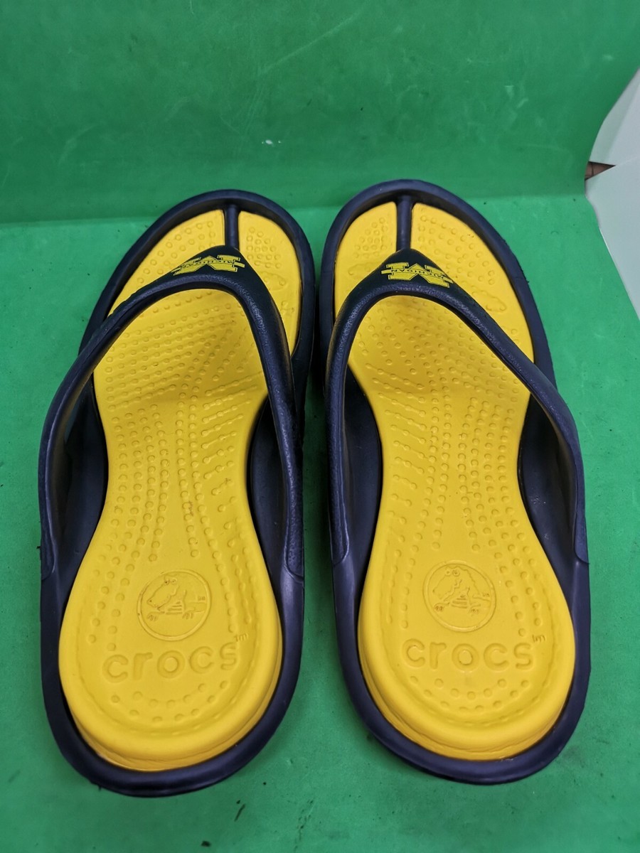 Crocs Modi Michigan Flip Sandals Super Cushy Blue Yellow Size 10 Crocs Modi Michigan Flip Sandals Super Cushy Blue Yellow  main image 2
