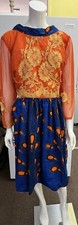 Women's African Ankara wax Embellished A shaped Dress Gown Size 12