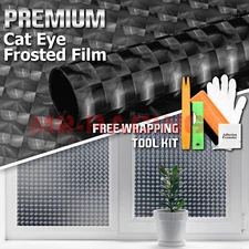 4FTx4FT Gray Cat Eye Frosted Film Glass Home Bathroom Window Security Privacy