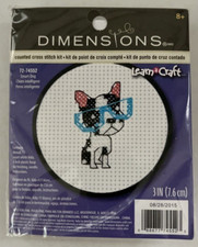 Dimensions Counted Cross Stitch Kit Smart Dog Puppy 3in Learn A Craft 72-74552