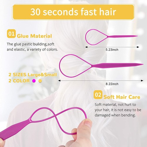Topsy Hair Tail Tools, TsMADDTs Hair Braid Accessories Ponytail Maker 4 Pcs - Picture 2 of 7