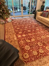 Hand-Tufted Oriental Rug Classic Vintage Style Art Deco Design 10x14 ft