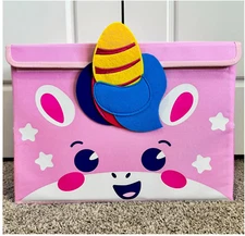 Toy Storage Box for Boys and Girls - 16x12x10 In Toy Chest Organizer (Pink)