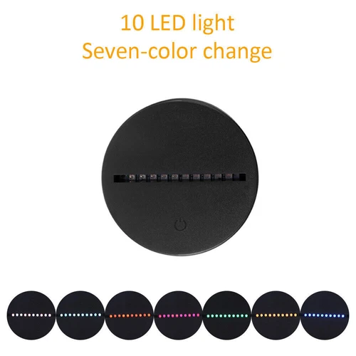 USB 3D LED Lamp Base Night Light Acrylic Plate Holder Color Changing & Remote! - Picture 8 of 17
