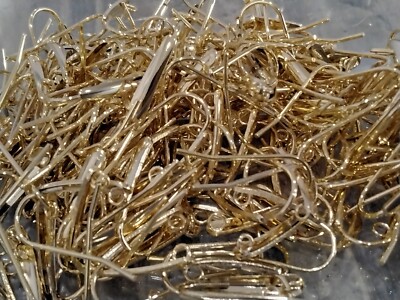 304 Stainless Steel Earring Hooks, 24K Gold Plated,