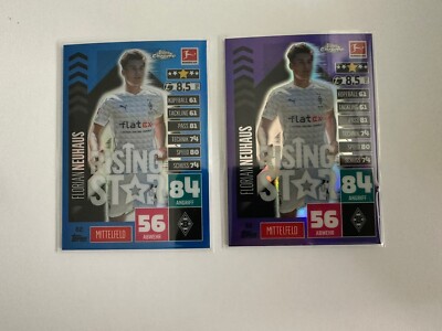 Topps Chrome-Florian Neuhaus-  beide nummeriert  - Blue&Purple Reflectors
