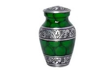 Green Mini Keepsake Urns for Funeral Ashes, Engraved Cremation Urns, Human Ashes