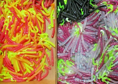 50ct ASSORTED 4" RINGWORMS Bass/Walleye Lures Finesse Ringed Worm Fishing  Baits | eBay