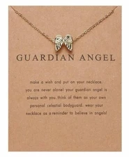 Guardian Angel Gold Necklace Friendship Family Love Protect Women Lady Gift UK
