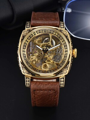 AUTOMATIC WATCH - BROWN & GOLD - Montre Homme Automatique - Men's Watch