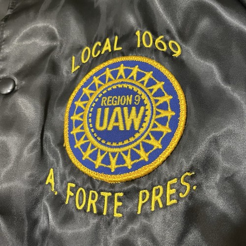 Aerospace Workers Jacket Vintage 1970s Union Workers Satin Bomber UAW Machinists - Picture 4 of 15