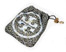 Tory Burch Logo Floral Bag Face Mask Pouch Travel Drawstring Polybag Leash Clip