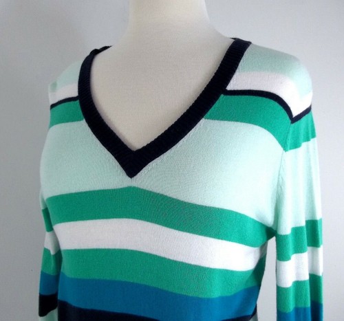 Robe Pull Bebe - Taille XS - Motif Zigzag Rayé - Manches Longues - Occasion Très Bon état