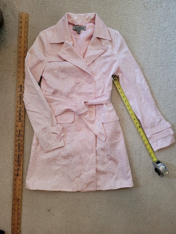 Pink Aldo mid-length Jacket Women's size medium double breasted fully lined