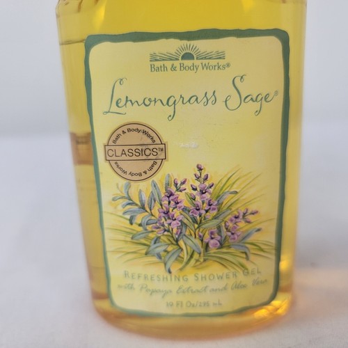 Bath & Body Works Lemongrass Sage Classics Shower Gel Wash Rare 10oz New NOS - Picture 2 of 4