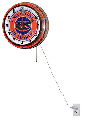 19" University of Florida Gators Est. 1853 Sign Double Neon Clock (Orange) - Picture 3 of 7