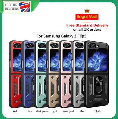 Für Samsung Galaxy Z Flip5 5G Robuste Stoßfeste Hülle Ring Halter Armor Cover