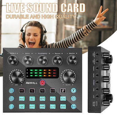 Mixer Podcast Sound Board Live Sound Card for Live Recording Home KTV DHL