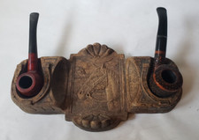 Vintage Syroco Wood Horse Racing Ashtray and Pipe Holder Made in USA