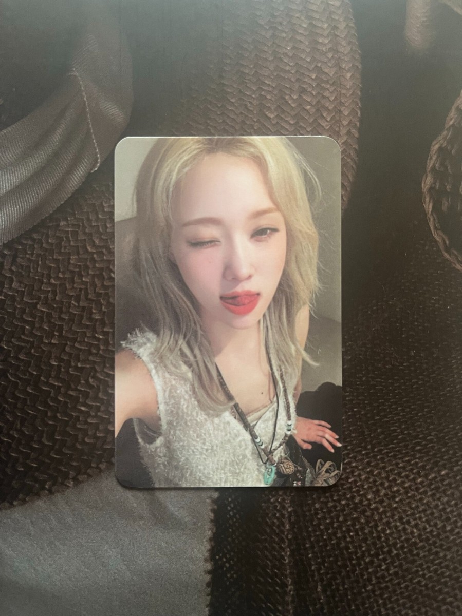 aespa Winter Blonde Hair Photocard Singapore Fansign Tongue Out