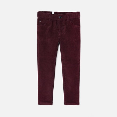 JACADI CORIANDRE BOY'S PLUM CORDUROY STRAIGHT LEG PANTS NEW - Picture 3 of 6