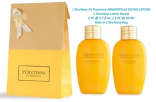 2 PC L'Occitane En Provence IMMORTELLE Lotion Divine 1.7 oz X 2 New in Bag