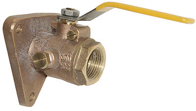 Marine Full Flow Flanged Seacock .75 Inch NPT Bronze and Stainless Steel 0723310