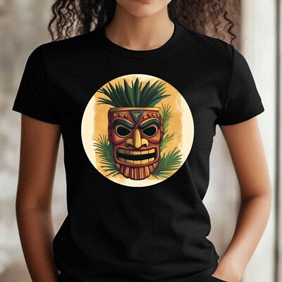 T-Shirt Frauen Tiki Maske Motiv Baumwolle Größe XS bis 3XL