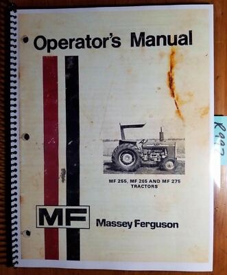 Massey Ferguson MF 255 265 275 Tractor Owner Operator's Manual 1448 326 M2 9/75