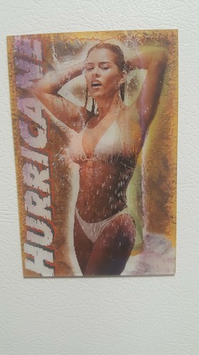 Hurricane malt liquor bikini girl lenticular cooler door sticker 4" x 6"