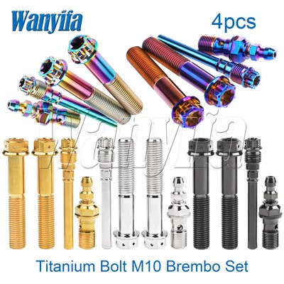 M10 Titanium Brembo Screw Set Bleeder Valve Banjo Caliper Pin Bolt Kit P1.25/1.5